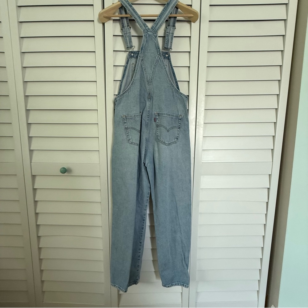 Levi Strauss distressed denim overalls purchased at Anthro - Picture 8 of 15